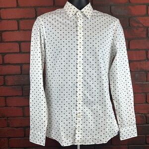 Michael Kors Men's Small Dress Shirt – Geometric Trim Stretch Formal